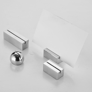Porte-cartes BECORA en acier inoxydable brossé, moderne, durable, porte-panneau, logo personnalisé, multifonctionnel, bureau, hôtel, événement, argent, table - Product Image 3