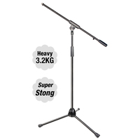 Support de microphone professionnel robuste Yinyu MS005 avec perche de 76 cm et base en aluminium pour enregistrement en studio