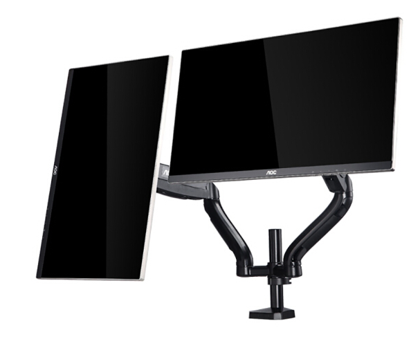 Adjustable Spring Monitor Desk Mount with C Clamp, Grommet Mounting Base for 17 to 27 Inch Computer Screens