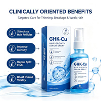 Spray de croissance capillaire rapide à base de peptide de cuivre GHK Cu, activateur de follicules, fortifiant les racines, nourrissant le cuir chevelu, séchage rapide