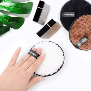 Éponge de maquillage en microfibre de qualité supérieure Super douce <span class=keywords><strong>North</strong></span> Pole Fleecy Lazy <span class=keywords><strong>Face</strong></span> Wash Round Makeup Remover Powder Puff - Product Image 4