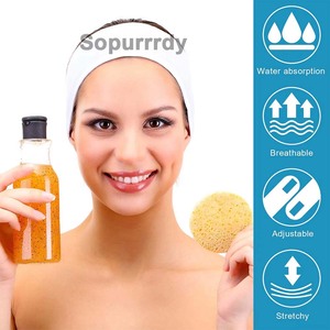 Bandeau de spa personnalisé avec logo, réglable, en tissu éponge, doux et absorbant, pour maquillage, avec élastique doux - Product Image 4