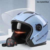 Casque de moto demi-face à double lentille en ABS, casques de motocross en ABS pour adultes, accessoires de moto, protection de la tête