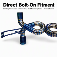 Échappement sport en titane X-Pipe soudé à la découpe, finition bleu brûlé pour Lamborghini Huracan EVO STO 5.2L V10 2020-2024