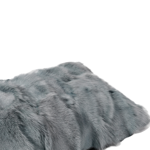 Housse de coussin en fourrure de <span class=keywords><strong>lapin</strong></span> gris de luxe, housse de coussin décorative en fausse fourrure douce pour canapé de salon, chambre à coucher, housse de coussin en peluche douce - Product Image 4