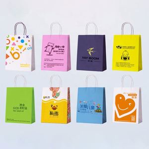 Sacs en papier kraft personnalisés pour la livraison de bijoux de maquillage, sacs de shopping pour vêtements, cadeaux de mariage, sac en papier brun personnalisé - Product Image 4