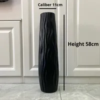 Grand vase sur pied, style européen minimaliste, plastique blanc et noir, arrangement de fleurs séchées pour la maison, salon