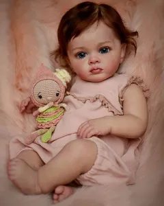 NPK 60CM Fertige Puppe wie im Bild Reborn Toddler Girl Tutti Hand farbe Puppe mit Genesis Paint Hochwertige 3D-Hautpuppe