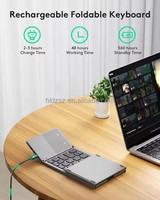 YENİ B033 CE FCC RoHs Katlanabilir Klavye Dokunmatik Yüzey Taşınabilir Kablosuz Katlanabilir USB RGB LED Kombine Dizüstü Bilgisayar Tablet Telefon İngilizce