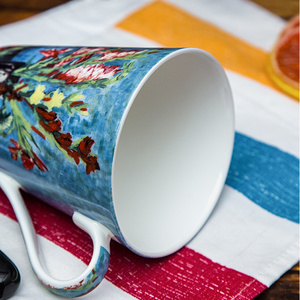 แก้วกาแฟขนาดใหญ่ 420 มล. ลายแวนโก๊ะ, แก้วกาแฟเซรามิกเนื้อละเอียดคุณภาพสูง 14 ออนซ์ - Product Image 5