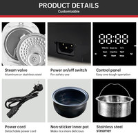 Mini cuiseur à riz électrique intelligent multifonction avec revêtement antiadhésif, pour cuisson vapeur et maintien au chaud des aliments
