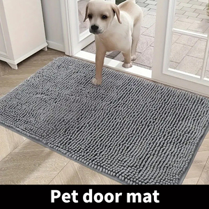 Son derece emici mikrofiber kapı paspasları <span class=keywords><strong>Pet</strong></span> kilim kaymaz kalın yıkanabilir alanlar yumuşak şönil banyo paspasları çizgili naylon yapılmış - Product Image 2