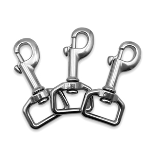 Mosquetón de gancho giratorio de correa de perro industrial de acero inoxidable con enlace de conexión y acabado anodizado para acampar y Mascotas - Product Image 5