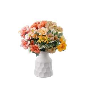Bouquet de fleurs artificielles CallaFloral Orange Rouge Champagne Fait main Décoration de mariage - Product Image 5