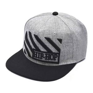 Custom Logo Cotton Letter Embroidered <b>Flat</b> Bill Visor Classic Brim High Top End Trendy Two Tone Style Hip Hop Snapback <b>Hat</b> - Product Image 1