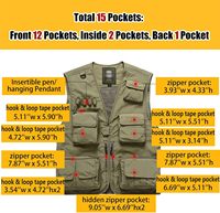 Gilet de pêche léger pour l'extérieur, gilet de travail, gilet de safari, gilet de voyage, veste cargo multi-poches, gilet de journaliste