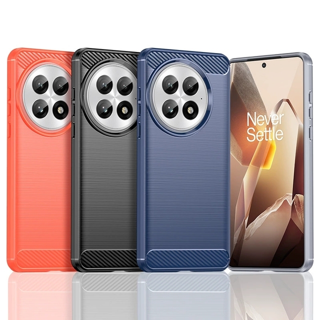 Brushed Carbon Fiber Bushed Low-profile High-quality TPU Phone Case with Air Cushion & Shockproof for OnePlus Ace 5 Racing Ultra