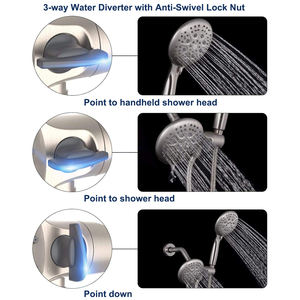 Système <span class=keywords><strong>de</strong></span> douche double <span class=keywords><strong>2</strong></span> en <span class=keywords><strong>1</strong></span> avec pomme <span class=keywords><strong>de</strong></span> douche à main et bec <span class=keywords><strong>de</strong></span> baignoire à réglage 35 - Product Image 6
