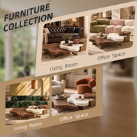 Ensemble de tables basses et d'appoint rondes en chêne massif, durables et luxueuses, plateau supérieur, base conique, mobilier moderne pour salon, vente en gros OEM