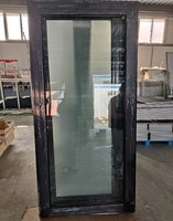 Porte battante à cadre en aluminium au design moderne de taille personnalisée Portes d'entrée en verre à battant en alliage d'aluminium pour l'extérieur pour les chambres à coucher