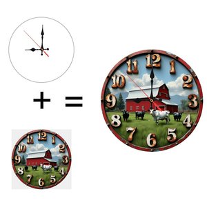 Round Wooden <b>Wall</b> <b>Clock</b> 25x25Cm <b>Silent</b> Non Ticking Traditional Home Decor Corridor <b>Clock</b> - Product Image 1