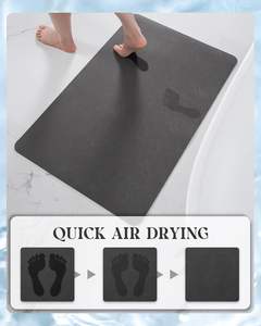 Alfombrilla Antideslizante de Piedra de Diatomita para Puerta de Baño, Absorbente de Agua, con Patrón de Ondas - Product Image 3