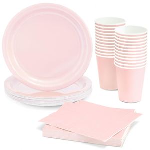 Juego de Vajilla para Fiestas, Servicio para 24 Personas, con Platos, Vasos y Servilletas de Papel, para Decoraciones de Cumpleaños, Baby Shower, 72 Piezas - Product Image 5