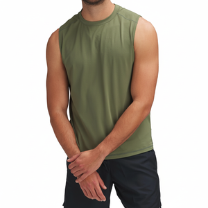 Débardeur de sport décontracté pour homme, haute qualité, personnalisable avec logo, anti-boulochage, en polyester/coton, par Isha Industry – Meilleures ventes - Product Image 1
