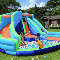 Toboggan aquatique gonflable d'été pour enfants avec château gonflable et toboggan, en PVC, capacité 500 kg