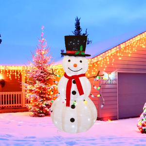 Lumière de décoration extérieure de Noël LED <span class=keywords><strong>Gonflable</strong></span> pliable jardin IP étanche Figurines de fête d'intérieur Bonhomme de neige 3D - Product Image 1