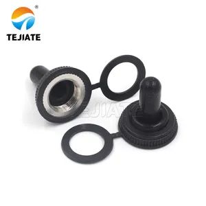 Black Color Insulation Sleeve Rubber Toggle Switch Cover Waterproof Column Round Switches Dress Nut For 12mm Toggle Switch Cover