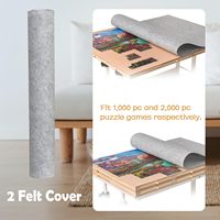 Plateau de puzzle pliable de 2000 pièces avec réglage en hauteur, table de puzzle avec 2 housses en feutre et 8 tiroirs/trays de tri