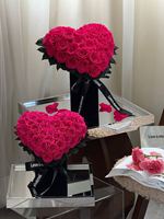 Hartvormig geconserveerd rozenboeket, eeuwige bloem, cadeau voor Valentijnsdag, huwelijksjubileum
