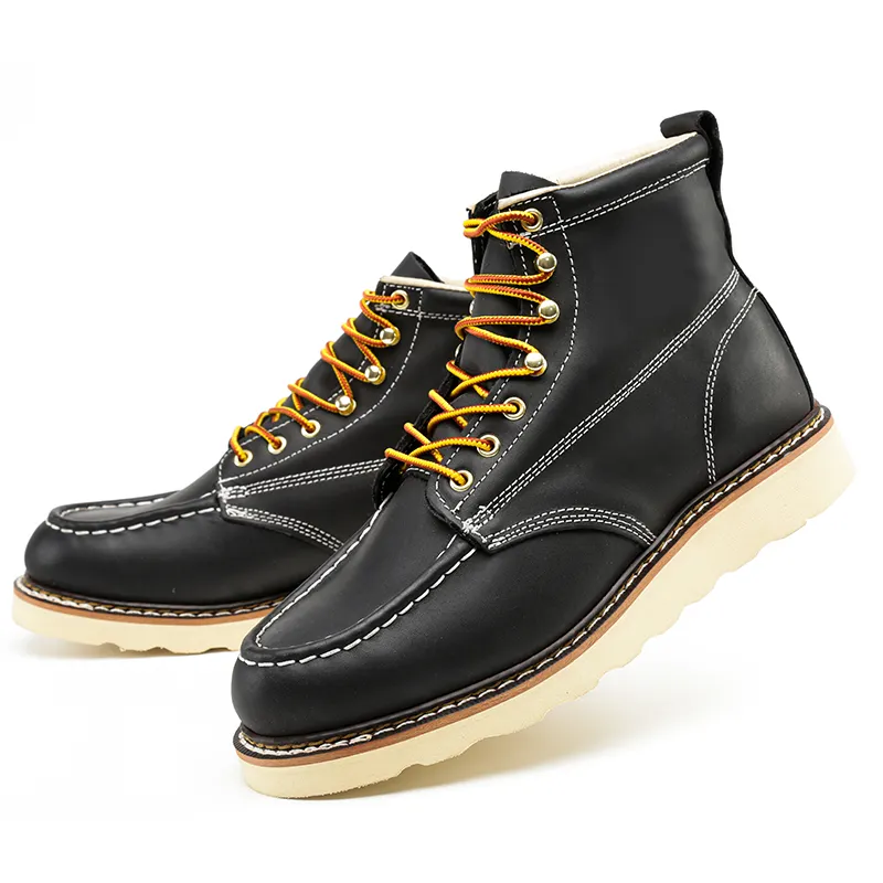 Chinese Manufacturer Work Boots Goodyear Welted Work Shoes For Man Genuine Leather Working Boots Footwear