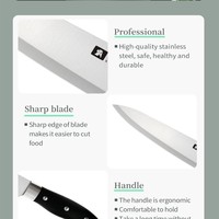 Ensemble de couteaux de cuisine en acier inoxydable de vente chaude 5 pièces couteaux d'office utilitaires de tranche de pain de chef de cuisine avec poignée en ABS