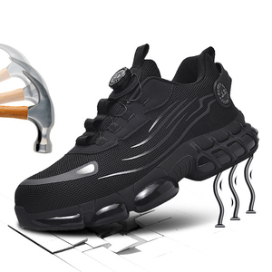 Chaussures de sécurité sportives à boucle rotative, anti-perforation, avec embout en acier, antichoc et tendance pour le travail industriel - Product Image 1