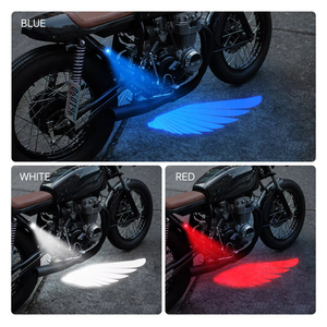 2 uds alas luz motocicleta modificada LED decorativa bienvenida ala láser ambiente atmósfera lámpara proyección 12V 24V - Product Image 3