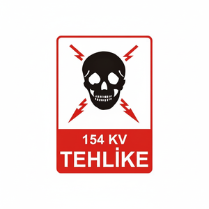 Señal de Advertencia de Peligro Reflectante de Aluminio/PVC (154 KV) - Product Image 2