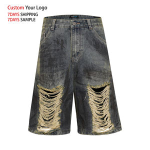 Jeans de Mezclilla de Alta Calidad, Diseño Desgastado, Corte Recto, Tejido de Algodón, Personalizados, Estilo Vintage Y2K, Rotos, para Hombre - Product Image 2