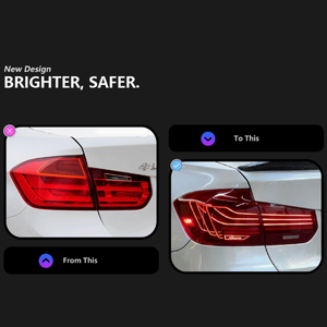 Luces Traseras LED de Lente Transparente Nuevas para BMW Serie 3 F30 F35 2013-2018 LCI, Actualización Retrofit 12V 36W 6000K 6000 lm, Señal de Giro y Freno - Product Image 3