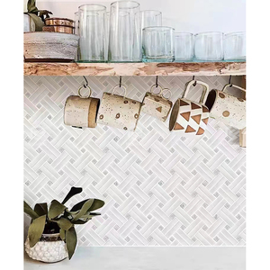 Natural Stone Marble <strong>Mosaic</strong> 24x24 <strong>Tiles</strong> Kitchen <strong>Back</strong> Splash Bathroom Wall Water Jet <strong>Mosaic</strong> - Product Image 5
