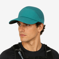 Casquette de course personnalisée à 5 panneaux en maille de nylon, visière incurvée souple, couronne basse, cordon réglable, séchage rapide, haute performance