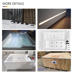 Baignoire intelligente autoportante blanche mate avec jets à bulles d'eau et robinet <span class=keywords><strong>Jacuzzi</strong></span> Intérieur 2 places - Product Image 4