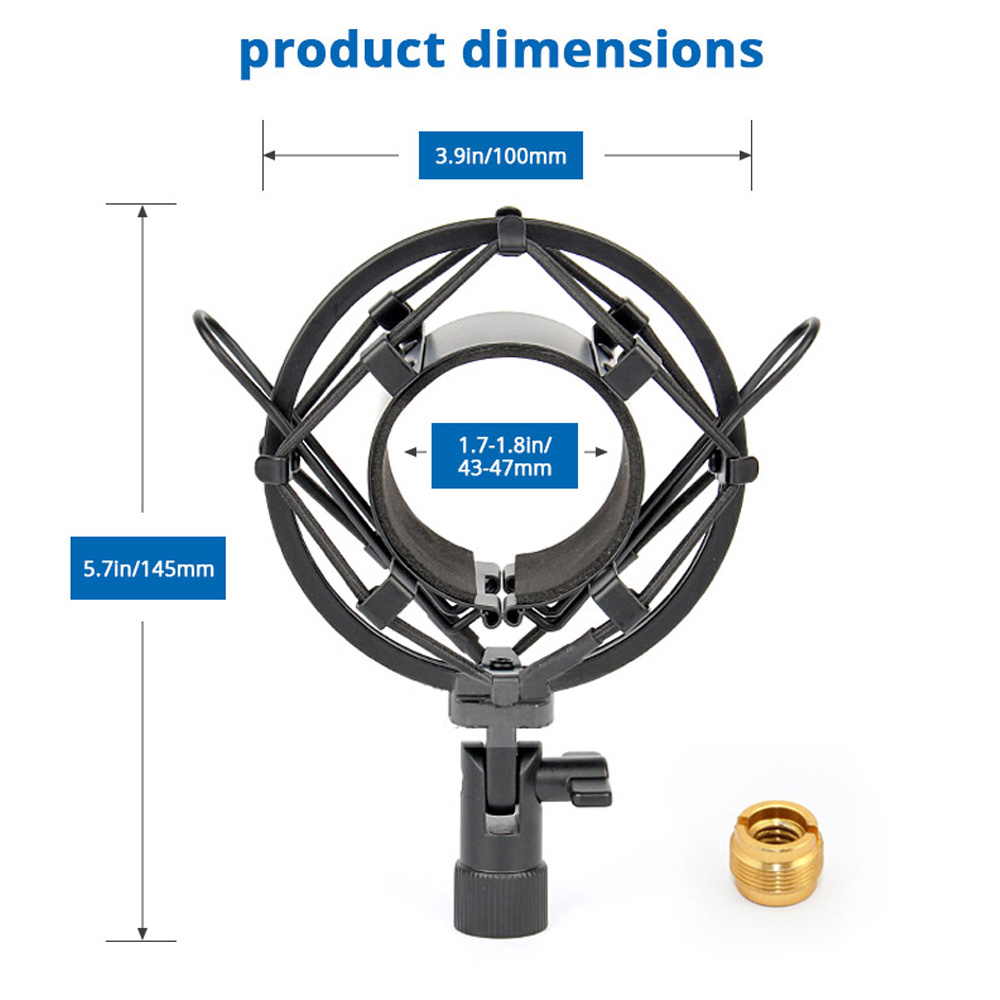 コンデンサーマイク シルバー ショックマウント付き Amazon | V8コンデンサーマイクバンドル、マイクセット