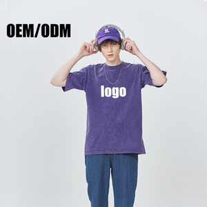 T-shirt personnalisé avec logo vintage, effet délavé, impression graphique, vente en gros, t-shirts vierges pour hommes, 100% coton, pour t-shirt homme - Product Image 2
