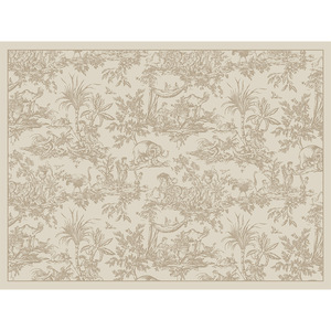 Tapis d'entrée en cuir rectangulaire couleur crème insonorisant, résistant aux taches, lavable, motif original, en PVC - Product Image 1