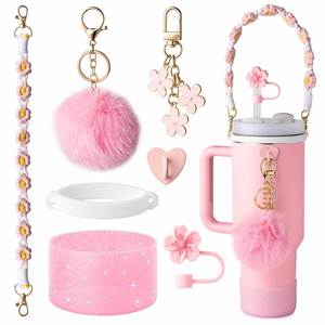 Oferta Especial: Set de Accesorios de Lujo Mairun con Diseño de Alfabeto para Vasos, Correa de Silicona y Cubierta para Pajita, para 30/40oz - Product Image 2