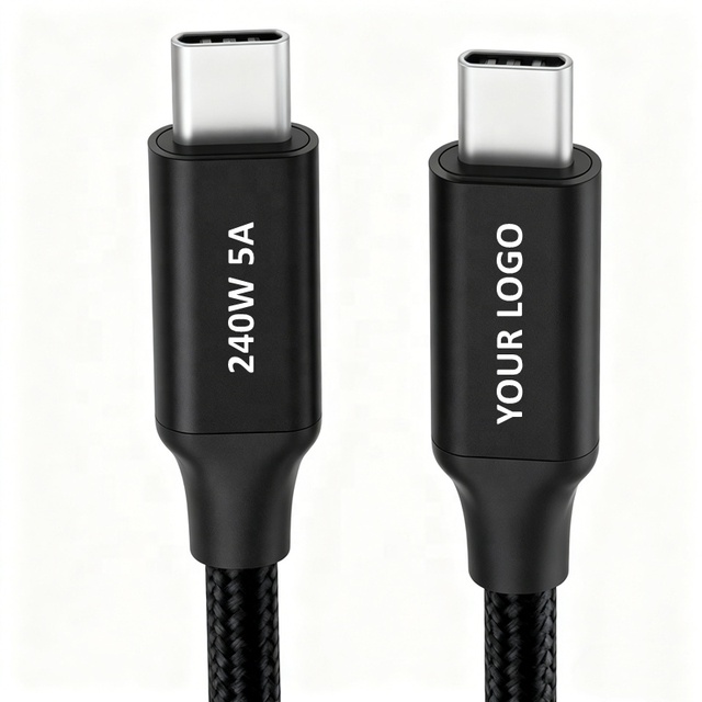 Type-C Charger Cable 240W 5A Fast Charging USB Type C to USB-C Cables High Quality Braided 1m 2m 3m USBC Data Kabel Custom Logo