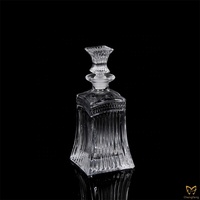 Decantador de whisky de cristal sin plomo con pintura dorada de 770ml, Juego de vasos de whisky