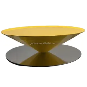 Modern designer living room round center fiberglass coffee table